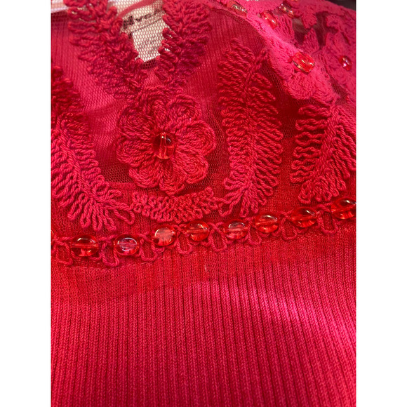 Nygard Collection Sleeveless Pomegranate Top Very Pretty Beading Size L - Picture 3 of 9